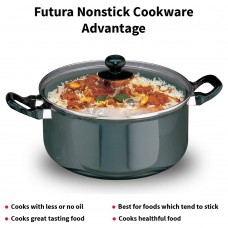 HAWKINS Futura 3 Litre Non-Stick Cook & Serve Pot with Glass Lid (NST30G)